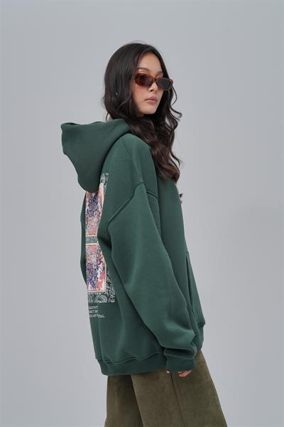Endless Metamorphosis Oversize Sweatshirt Kadın Yeşil