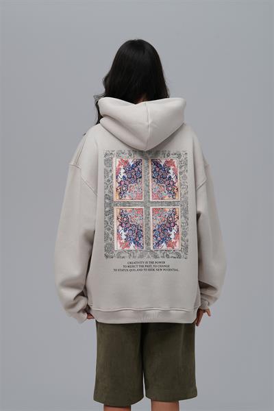 Endless Metamorphosis Oversize Sweatshirt Kadın Stone