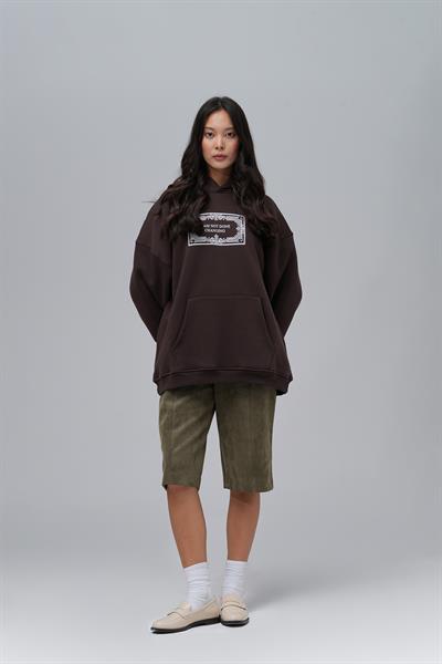Endless Metamorphosis Oversize Sweatshirt Kadın Kahverengi