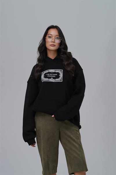 Endless Metamorphosis Oversize Sweatshirt Kadın Siyah