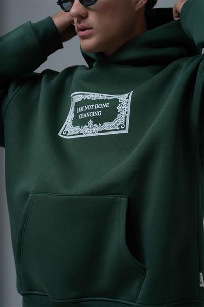 Endless Metamorphosis Oversize Sweatshirt Erkek Yeşil