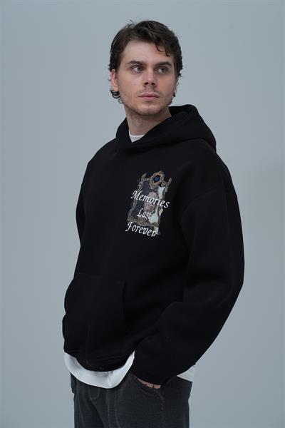 Eternal Frame Oversize Sweatshirt Erkek Siyah