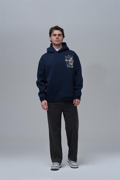 Eternal Frame Oversize Sweatshirt Erkek İndigo