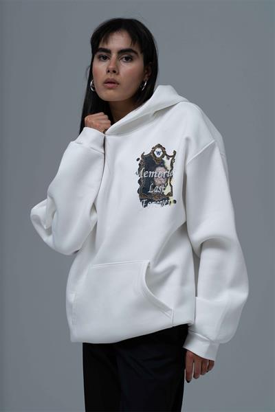 Eternal Frame Oversize Sweatshirt Kadın Ekru