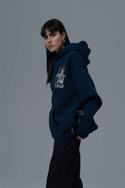Eternal Frame Oversize Sweatshirt Kadın İndigo