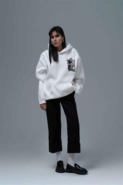 Eternal Frame Oversize Sweatshirt Kadın Ekru