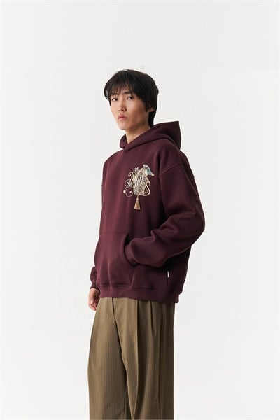 Framed Wilderness Oversize Erkek Sweatshirt Mürdüm