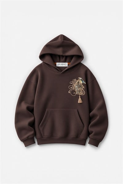 Framed Wilderness Oversize Erkek Sweatshirt Kahverengi