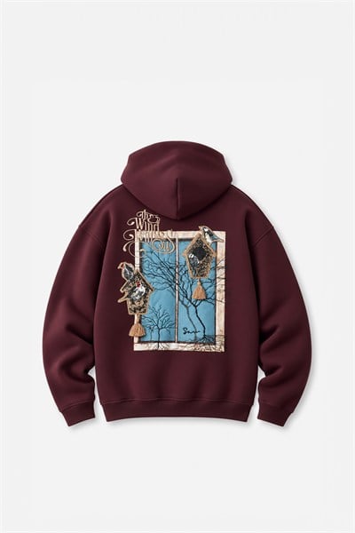 Framed Wilderness Oversize Erkek Sweatshirt Mürdüm