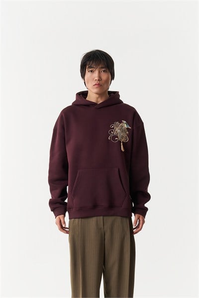 Framed Wilderness Oversize Erkek Sweatshirt Mürdüm