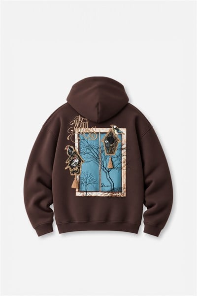 Framed Wilderness Oversize Erkek Sweatshirt Kahverengi