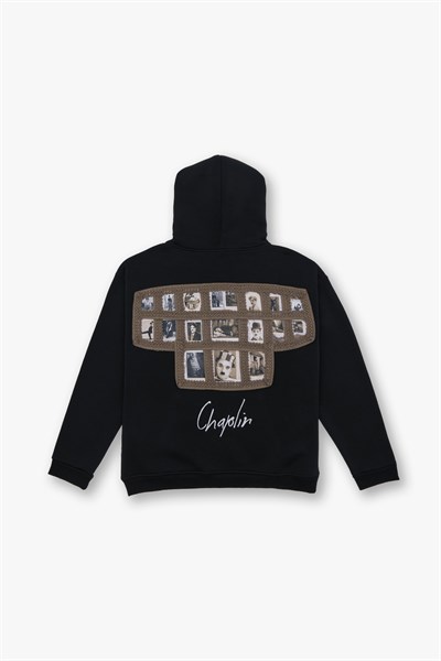 Frames of Laughter Oversize Sweatshirt Kadın Siyah