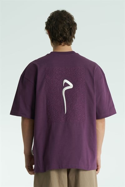 Glyph Oversize Erkek Tişört Mor