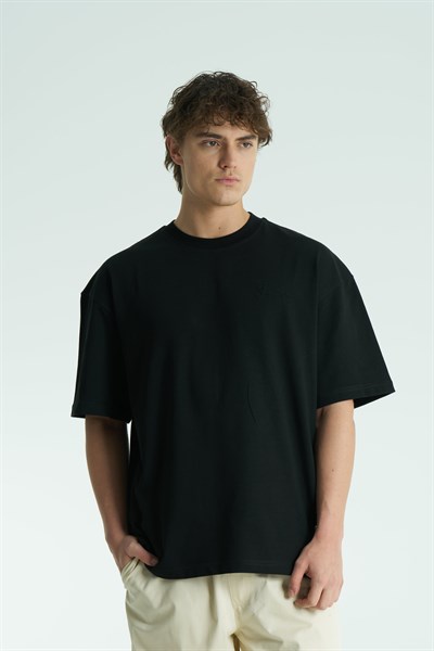 Glyph Oversize Erkek Tişört Siyah