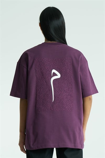 Glyph Oversize Kadın Tişört Mor