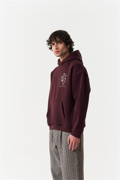 Heart Atlas Oversize Erkek Sweatshirt Mürdüm