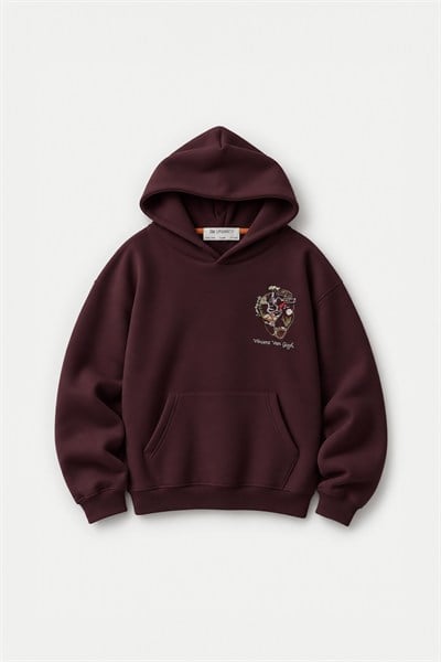 Heart Atlas Oversize Erkek Sweatshirt Mürdüm