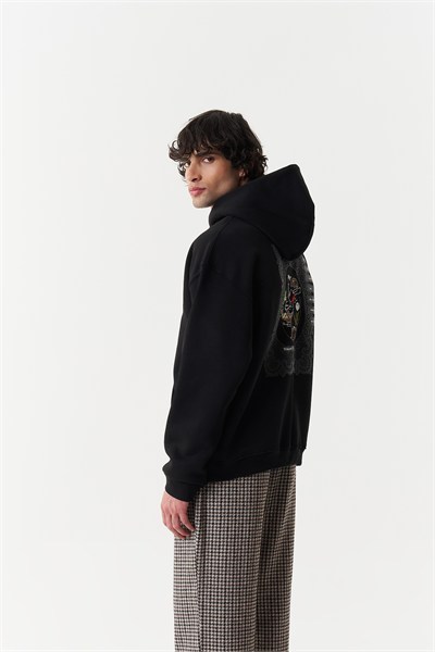 Heart Atlas Oversize Erkek Sweatshirt Siyah