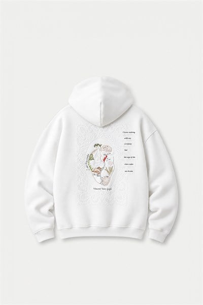 Heart Atlas Oversize Erkek Sweatshirt Ekru