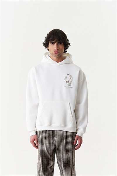 Heart Atlas Oversize Erkek Sweatshirt Ekru