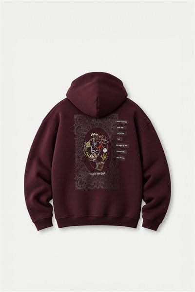 Heart Atlas Oversize Erkek Sweatshirt Mürdüm