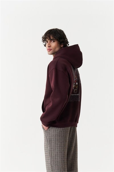 Heart Atlas Oversize Erkek Sweatshirt Mürdüm