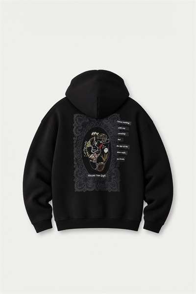 Heart Atlas Oversize Erkek Sweatshirt Siyah