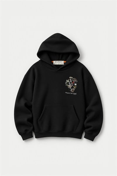 Heart Atlas Oversize Erkek Sweatshirt Siyah