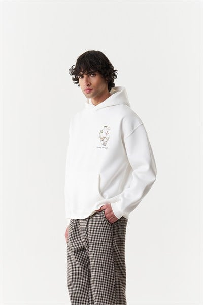 Heart Atlas Oversize Erkek Sweatshirt Ekru