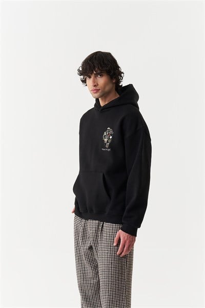 Heart Atlas Oversize Erkek Sweatshirt Siyah