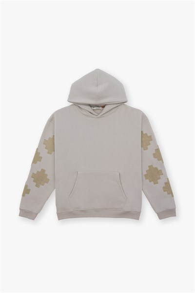 Heritage Geometry Oversize Sweatshirt Erkek Stone