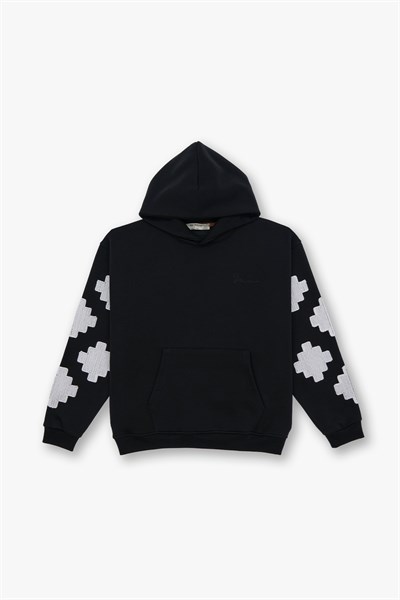 Heritage Geometry Oversize Sweatshirt Kadın Siyah