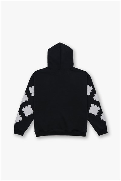 Heritage Geometry Oversize Sweatshirt Erkek Siyah