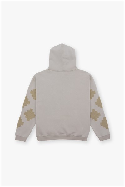 Heritage Geometry Oversize Sweatshirt Erkek Stone