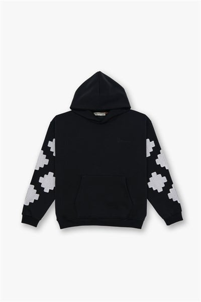 Heritage Geometry Oversize Sweatshirt Erkek Siyah