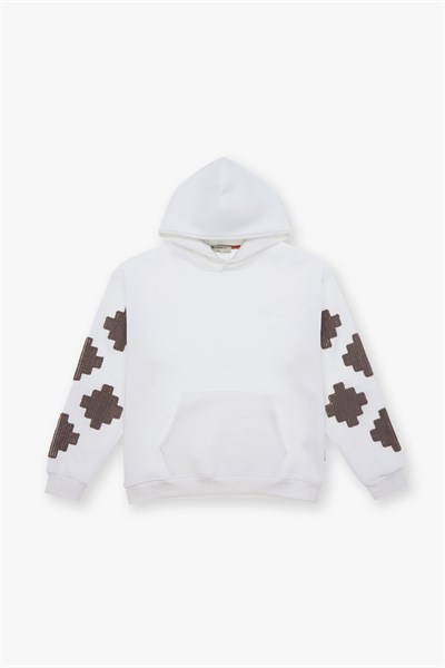 Heritage Geometry Oversize Sweatshirt Erkek Ekru