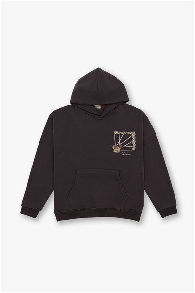 Heritage Threads Oversize Sweatshirt Erkek Kahverengi