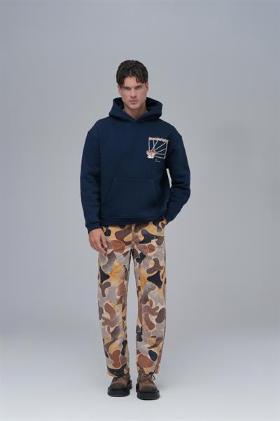 Heritage Threads Oversize Sweatshirt Erkek İndigo