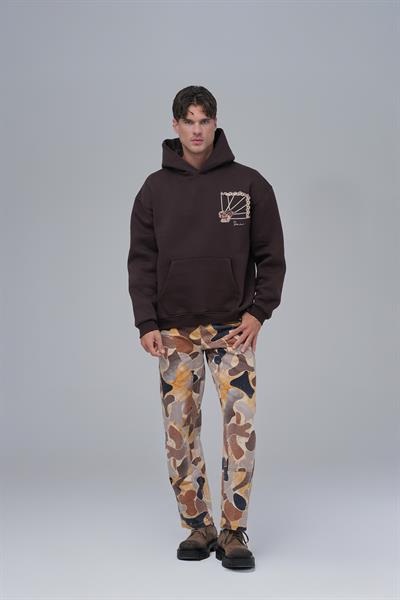 Heritage Threads Oversize Sweatshirt Erkek Kahverengi