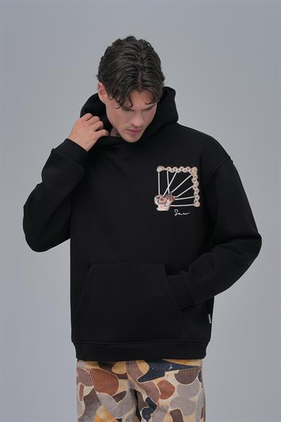 Heritage Threads Oversize Sweatshirt Erkek Siyah