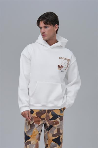 Heritage Threads Oversize Sweatshirt Erkek Ekru