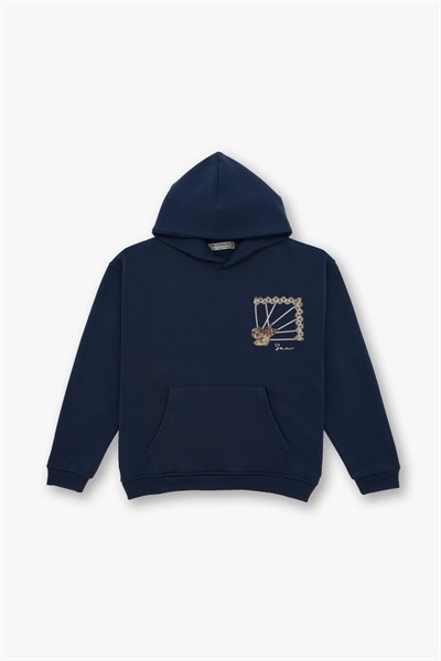 Heritage Threads Oversize Sweatshirt Erkek İndigo