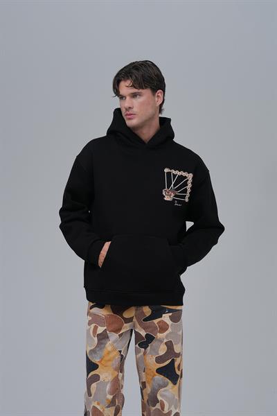 Heritage Threads Oversize Sweatshirt Erkek Siyah