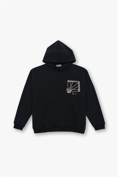 Heritage Threads Oversize Sweatshirt Kadın Siyah