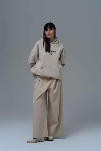Hope Oversize Sweatshirt Kadın Stone
