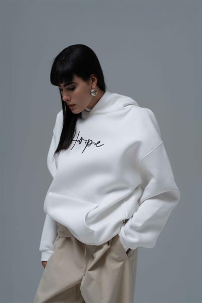 Hope Oversize Sweatshirt Kadın Ekru