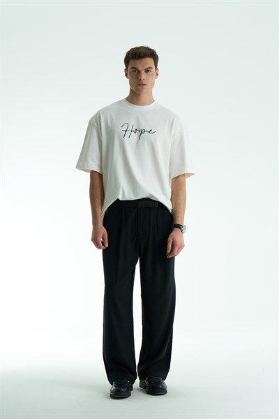 Hope Oversize Tişört Erkek Ekru