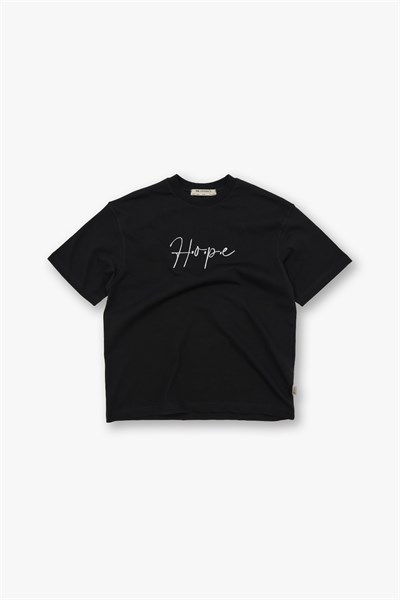 Hope Oversize Tişört Kadın Siyah