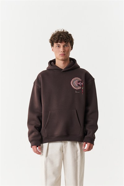 Imperial Relic Oversize Erkek Sweatshirt Kahverengi