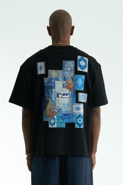 Iznik Oversize Erkek Tişört Siyah
